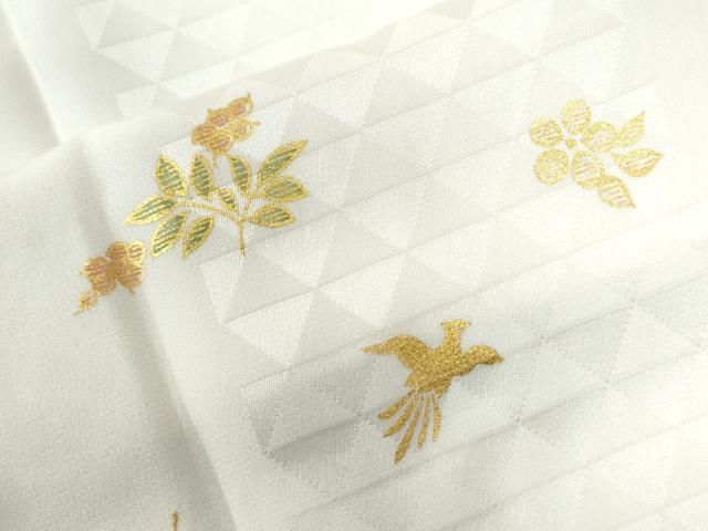 平和屋着物○長襦袢 鱗地紋 鳳凰草花文 金彩 正絹 逸品 CAAZ3805yc