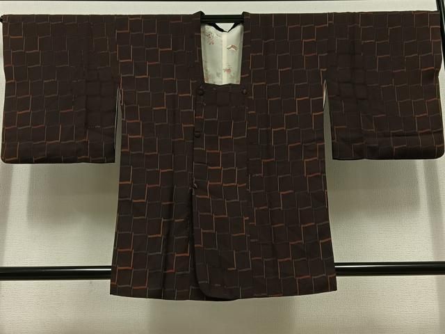 平和屋着物▽道行コート　スリーシーズン　春夏秋　塵除け　格子　正絹　逸品　AABD6963jh 平和屋着物▽道行コート スリーシーズン 春夏秋 塵除け 格子 正絹 逸品