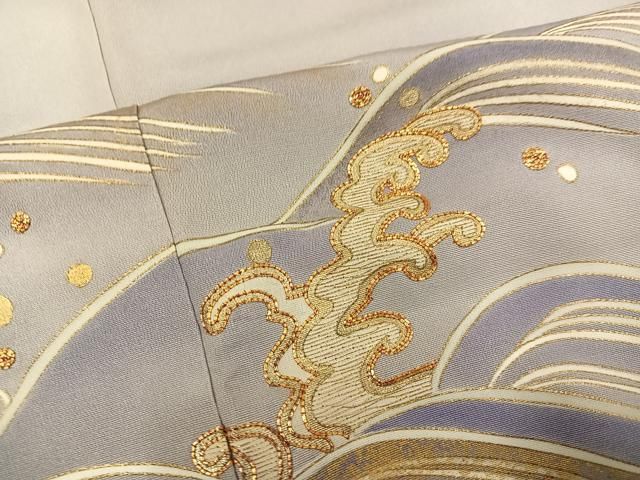 平和屋着物●創業460年・千總　色留袖　駒刺繍　竹屋町刺繍　立波文　金彩　正絹　逸品　AABD7059ph 平和屋着物○創業460年・千總 色留袖 駒刺繍 竹屋町刺繍 立波文 金彩