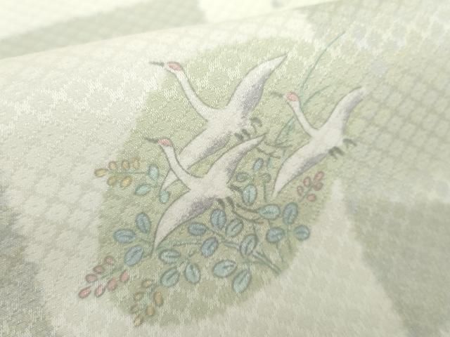  平和屋着物 長襦袢 無双仕立て 市松飛鶴花丸文 正絹 cs 長襦袢 長襦袢 半襦袢