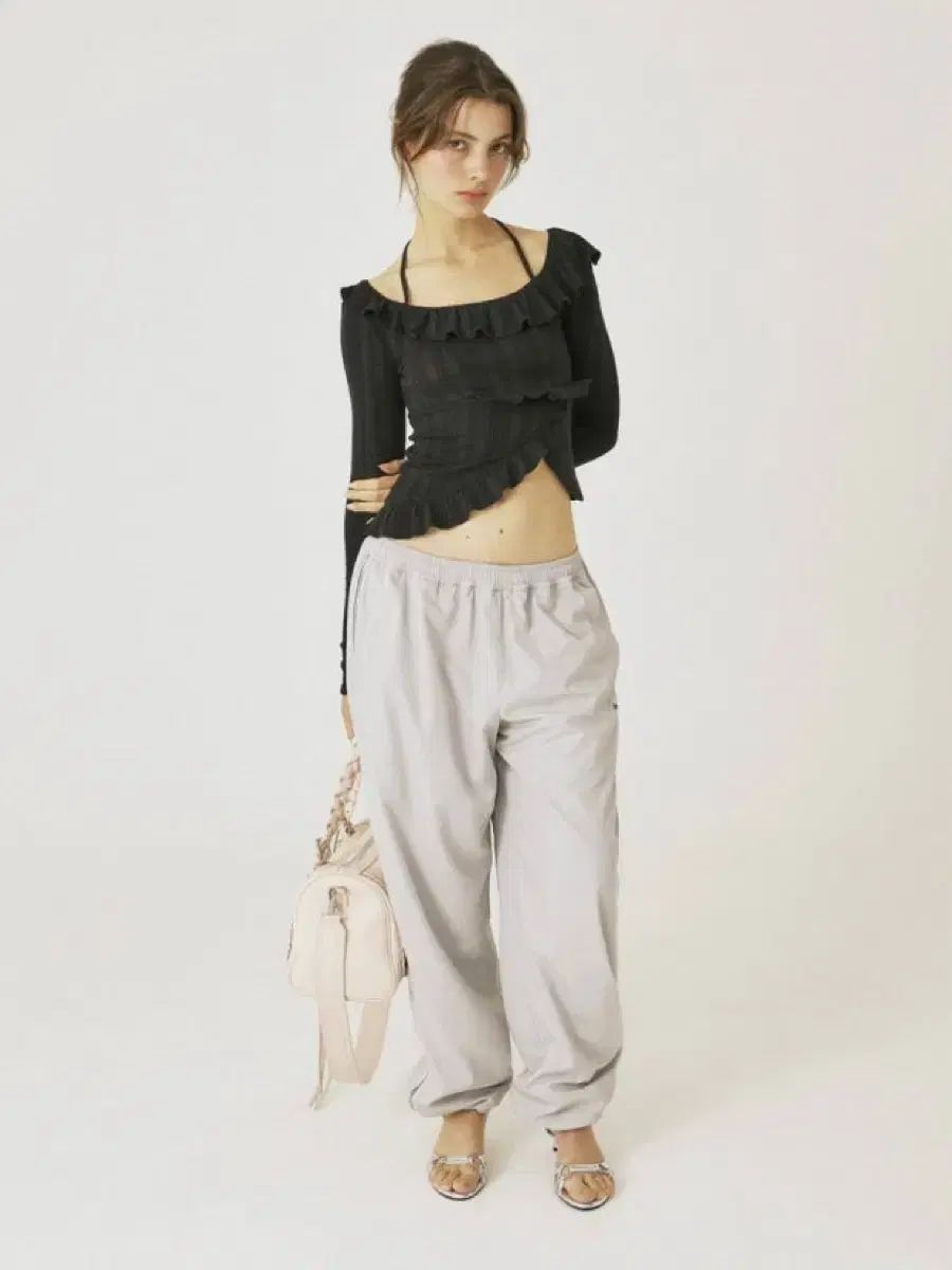 スリータイムズ テープ ジョガーパンツ グレー s