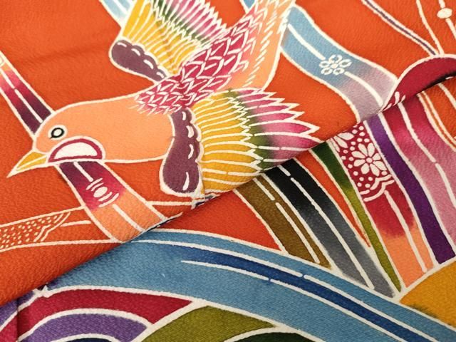 平和屋着物○豪華振袖 紅型 流水花鳥文 正絹 逸品 AABD6320cs - メルカリ