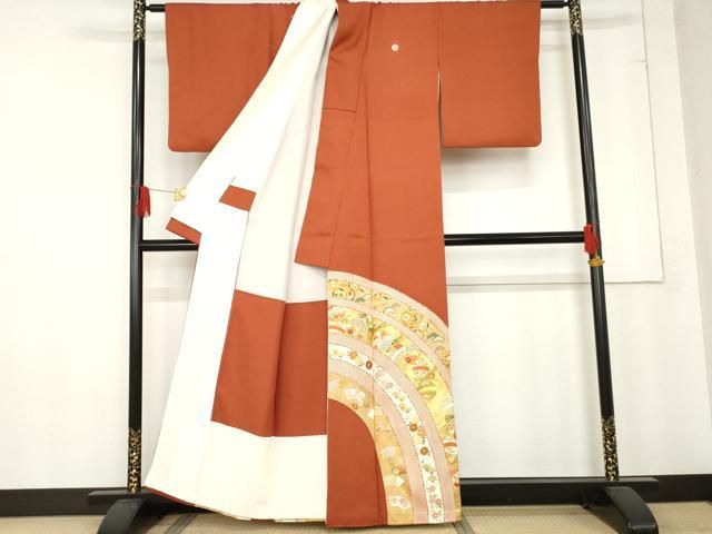 平和屋着物 豪華色留袖 駒刺繍 吉祥花鈴文 金糸 金彩 正絹 cs