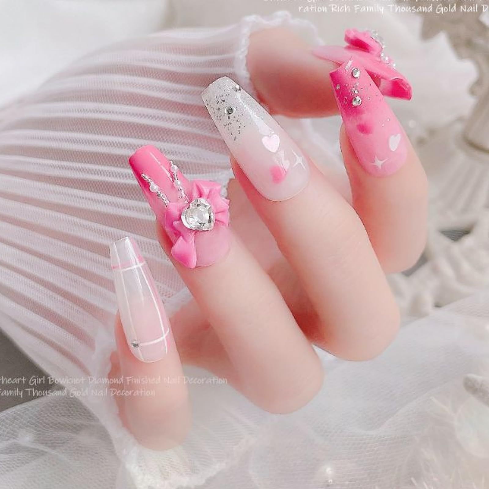 ネイルパーツ リボン 約40個セット 3d 立体 蝶結び ネイルパーツ