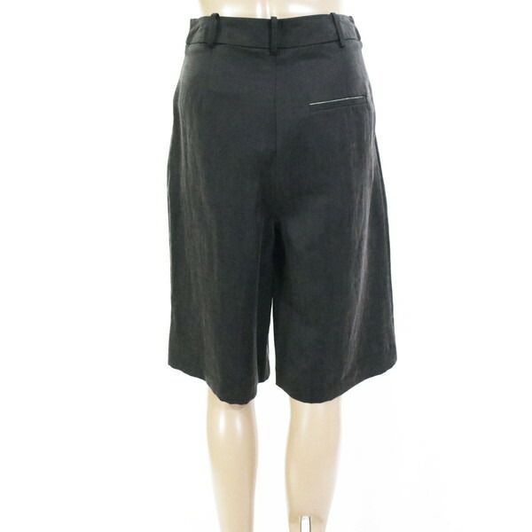80 OFF アリジ ALYSI パンツ 38 EPT 1127 Sサイズ チャコールグレー レディース ハーフパンツ キュロットパンツ リネン イタリア製