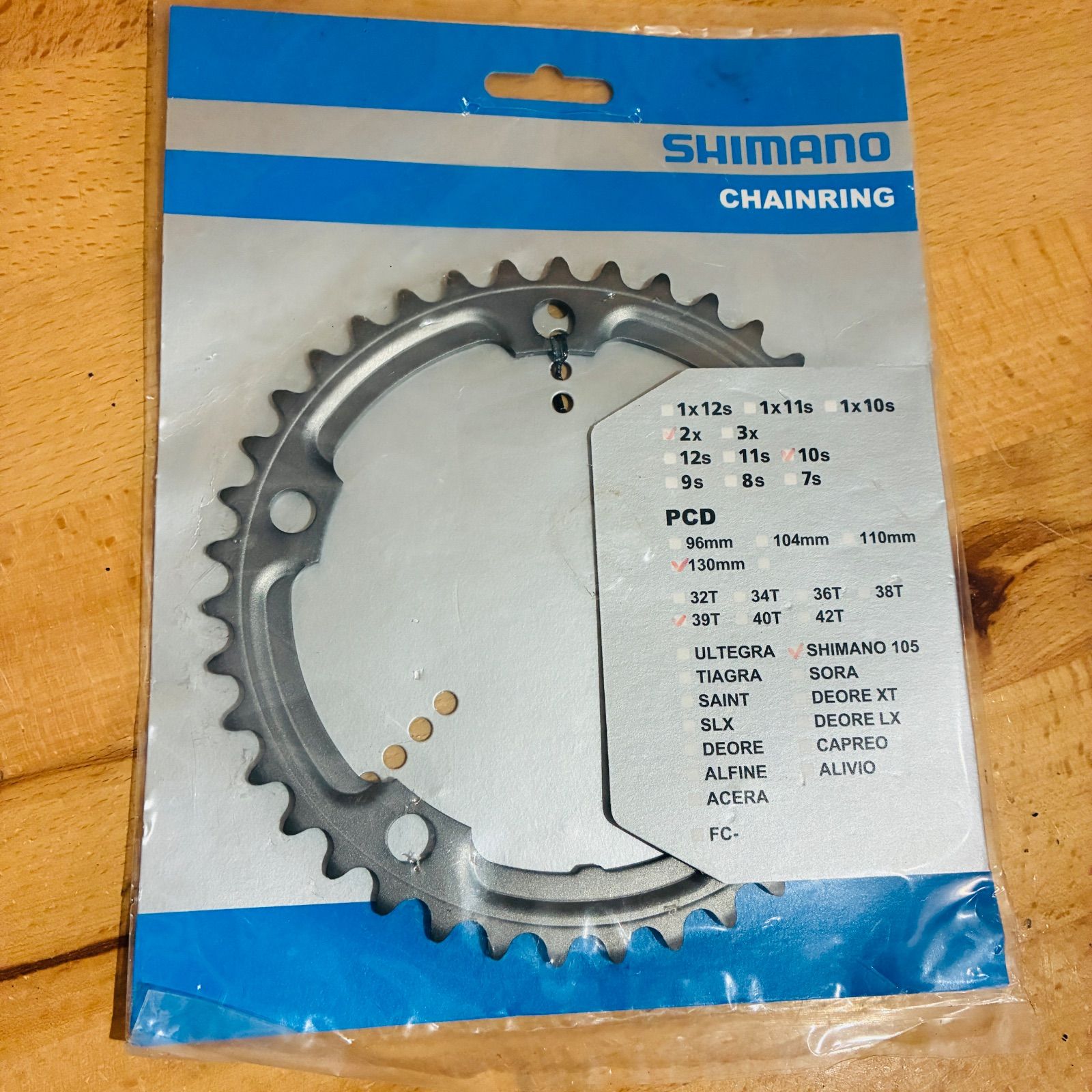 【未使用】 シマノ 105 FC-5700 S CHAINRING39T S (53/52-39T) Y1M339000 インナー チェーン ...