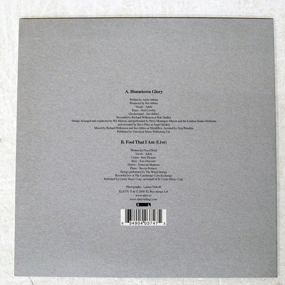 UK盤 ADELE/HOMETOWN GLORY/XL RECORDINGS XLS374 7 □ 【公式通販】