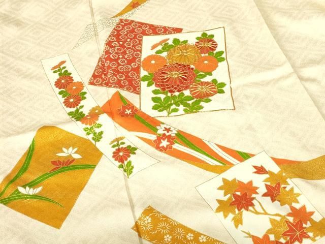 平和屋着物□訪問着 駒刺繍 吉祥色紙重ね文 金彩 せきね扱い