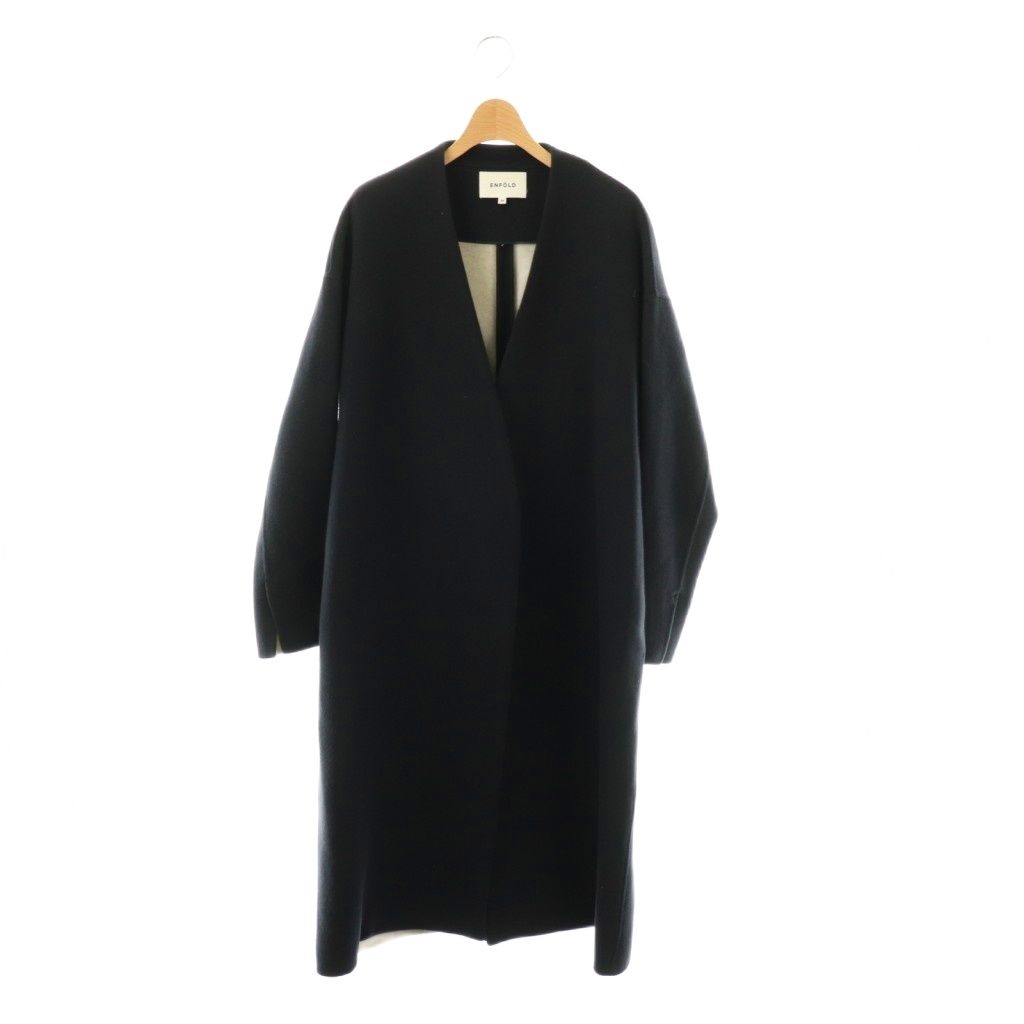 エンフォルド ENFOLD ソフトリバー ノーカラーコート アウター 38
