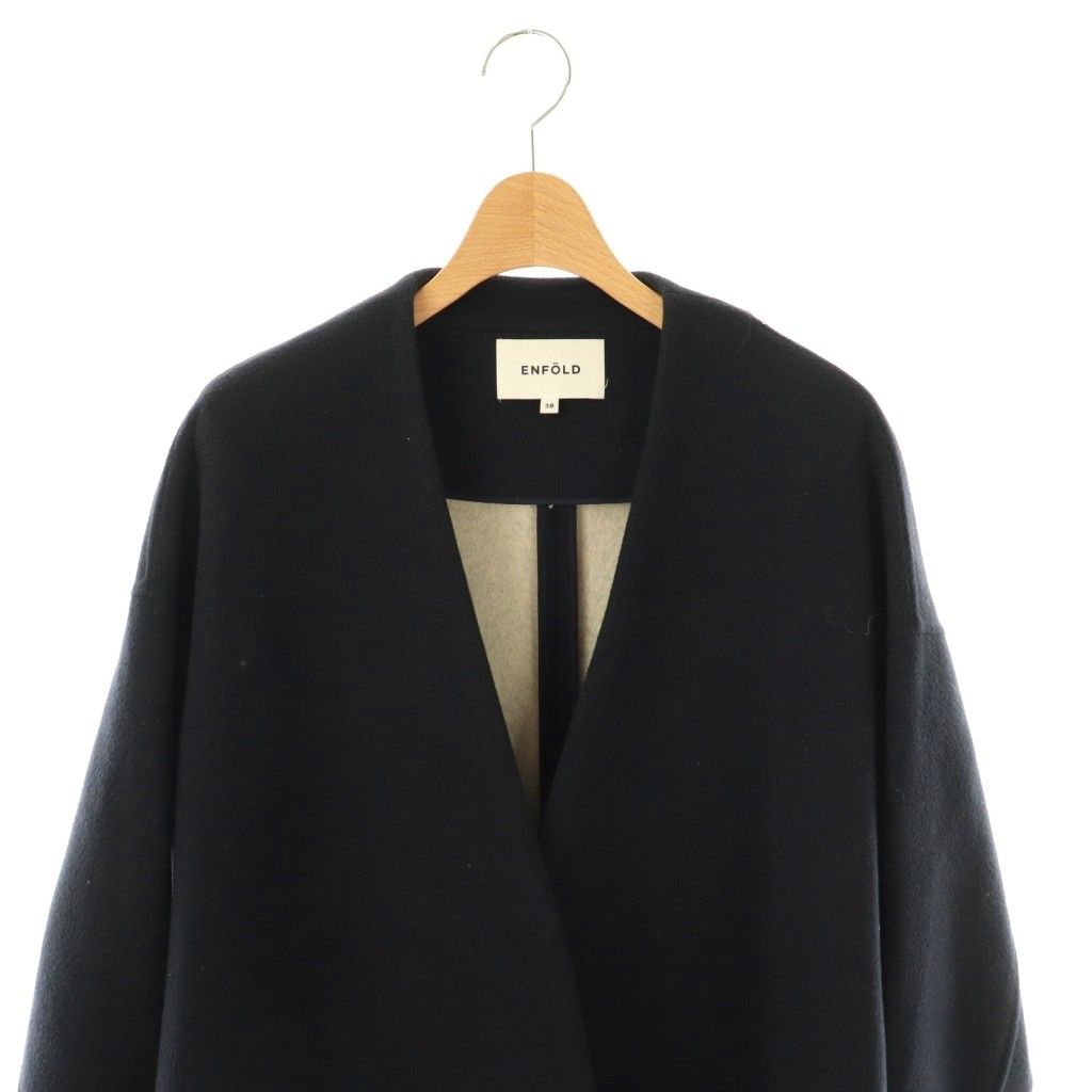 エンフォルド ENFOLD ソフトリバー ノーカラーコート アウター 38