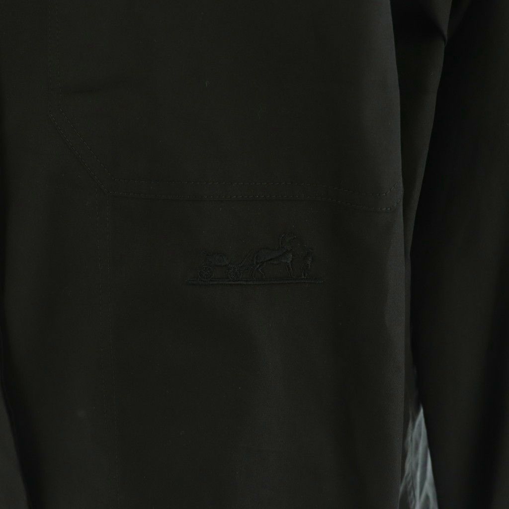 エルメス HERMES H5H0620DV 25年 ドレープカラーシャツ ブラウス 長袖