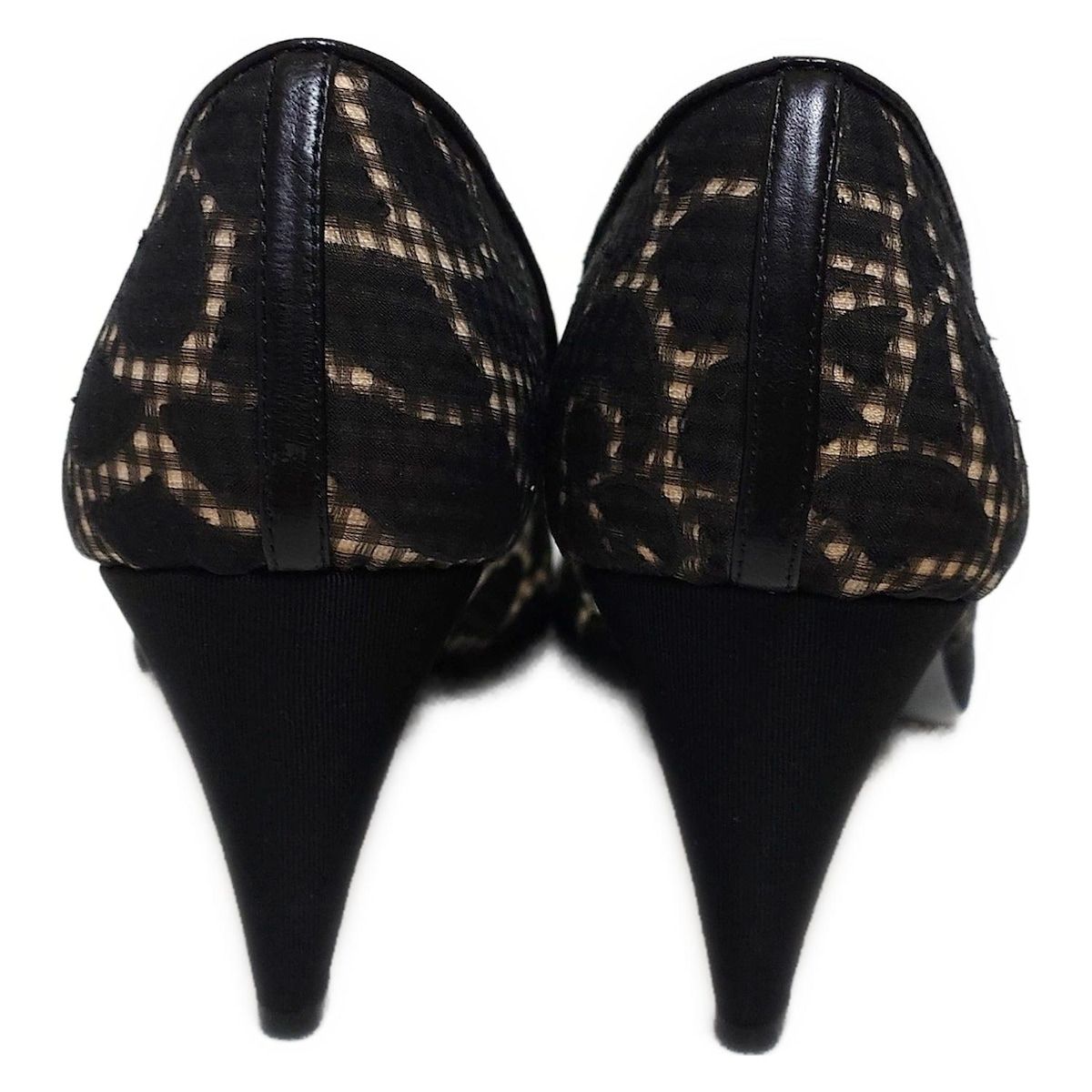 CHANEL(シャネル) パンプス 36 C レディース - 黒 シースルー コットン