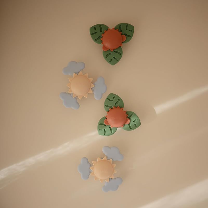【迅速発送】mushie(ムシエ) ハンドスピナー 赤ちゃん 1歳 2歳 3歳 4歳 知育 ベビー 吸盤付き お風呂 おもちゃ スピナー お風呂遊び 水遊び Suction Spinner Toy Sunshine 1