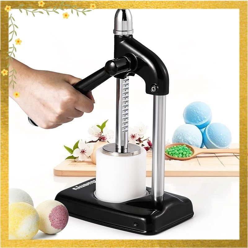 Huanyu バスボムメーカー 小型 バスボムプレス機 バスボム作る 入浴剤作る 5 cm型セット付き 手作り バス用 家庭 ギフト 1