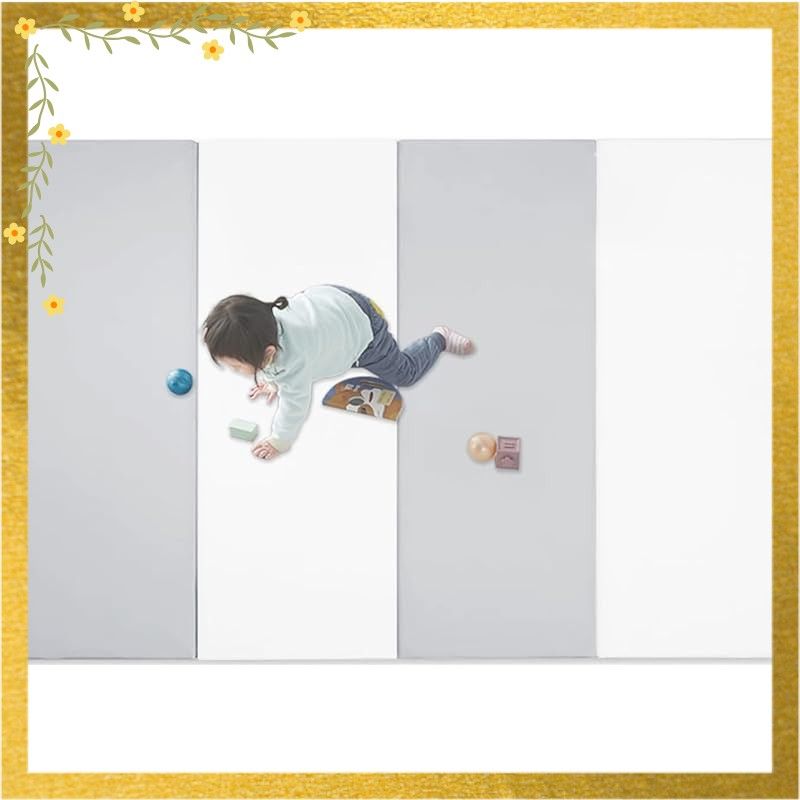 プレイマット 赤ちゃん 厚さ4 cm ベビーマット 大判 厚手 折りたたみ ベビープレイマット 防水 防音 お昼寝マット 滑り止め 収納しやすい ピクニック 幼稚園 保育園 子供部屋 グレー ホワイト 160 120 4 1