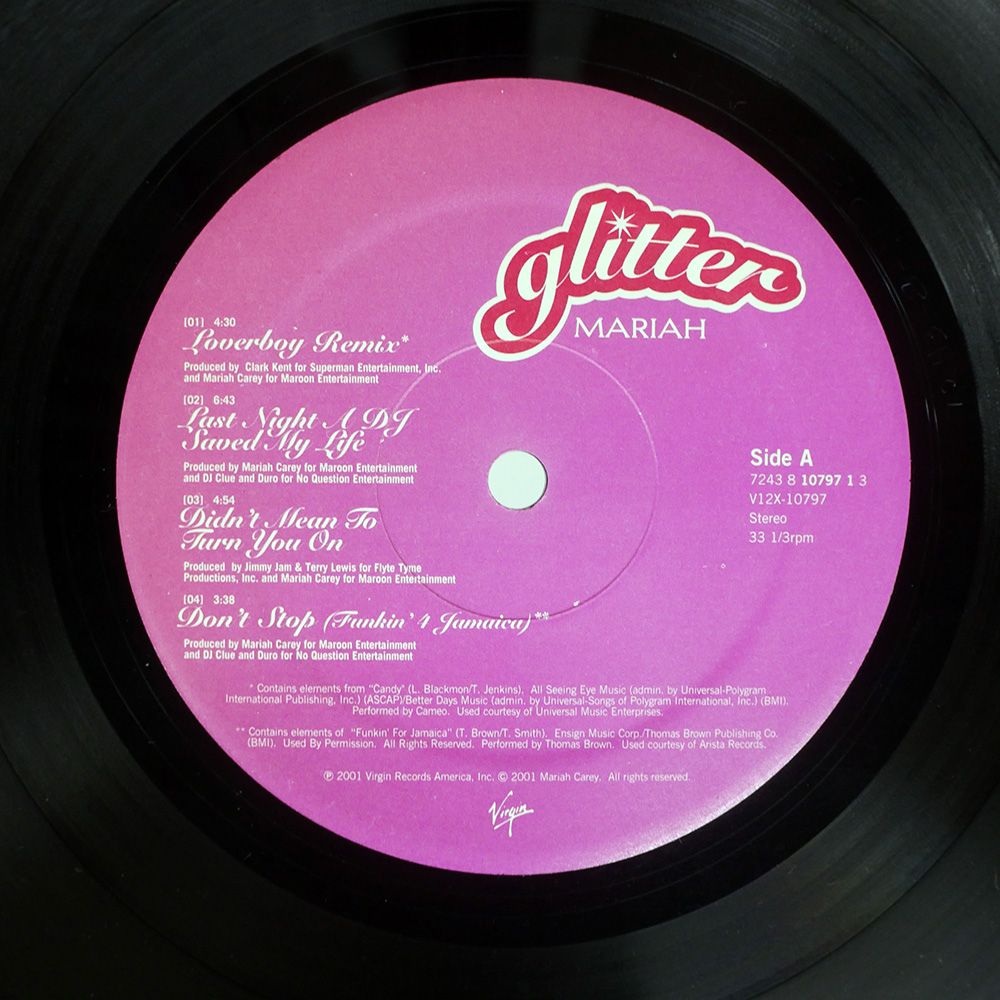 US盤 MARIAH CAREY GLITTER VIRGIN LP その他 レコード CD DVD ブルーレイ