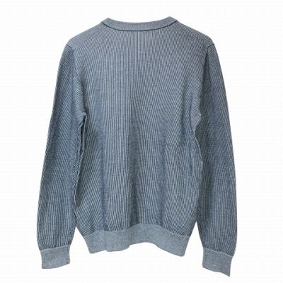 プラステ PLST 美品 20AW コットンクルーネックニット 薄手 長袖 M 紺