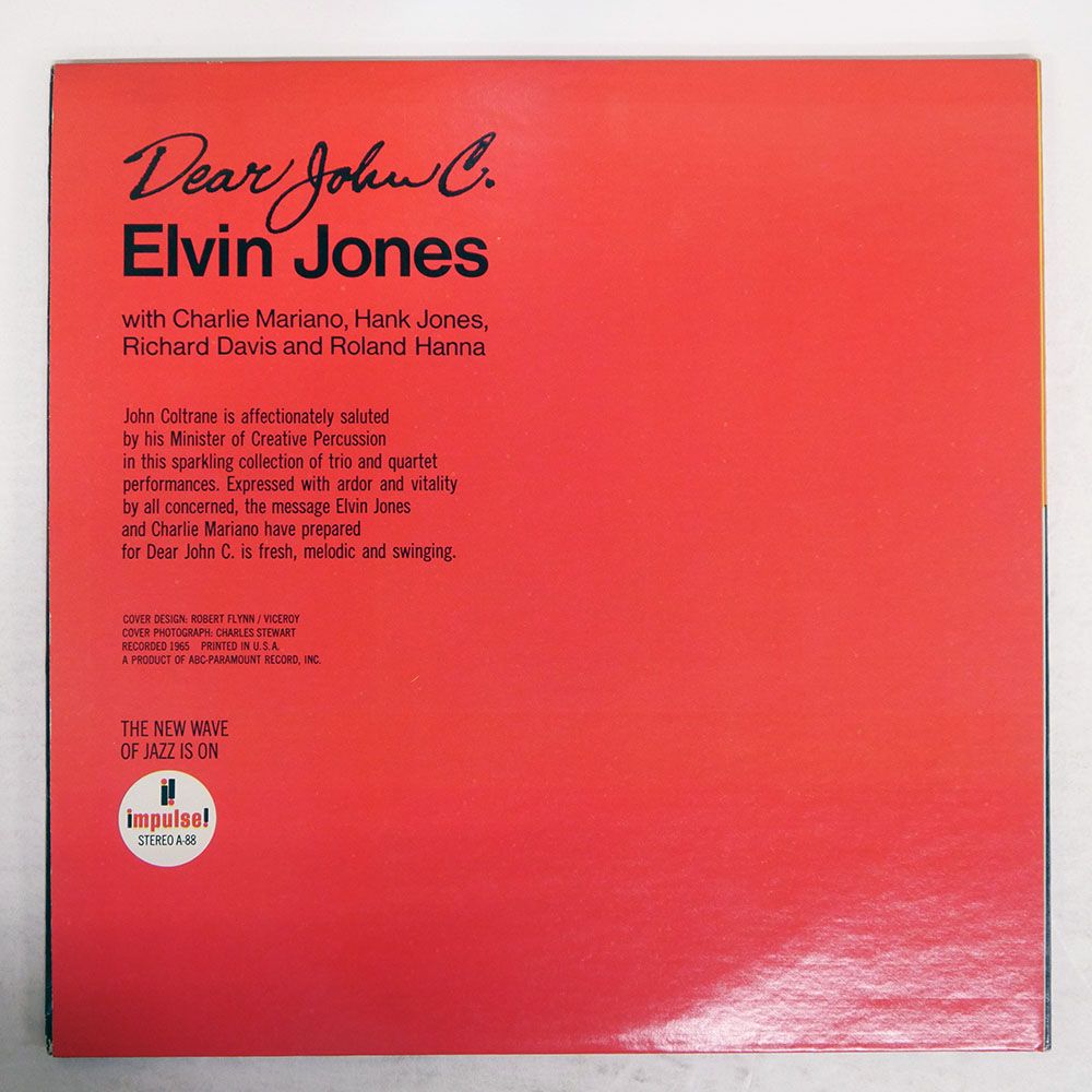 US盤 ELVIN JONES DEAR JOHN C IMPULSE AS 88 LP パンク レコード その他 