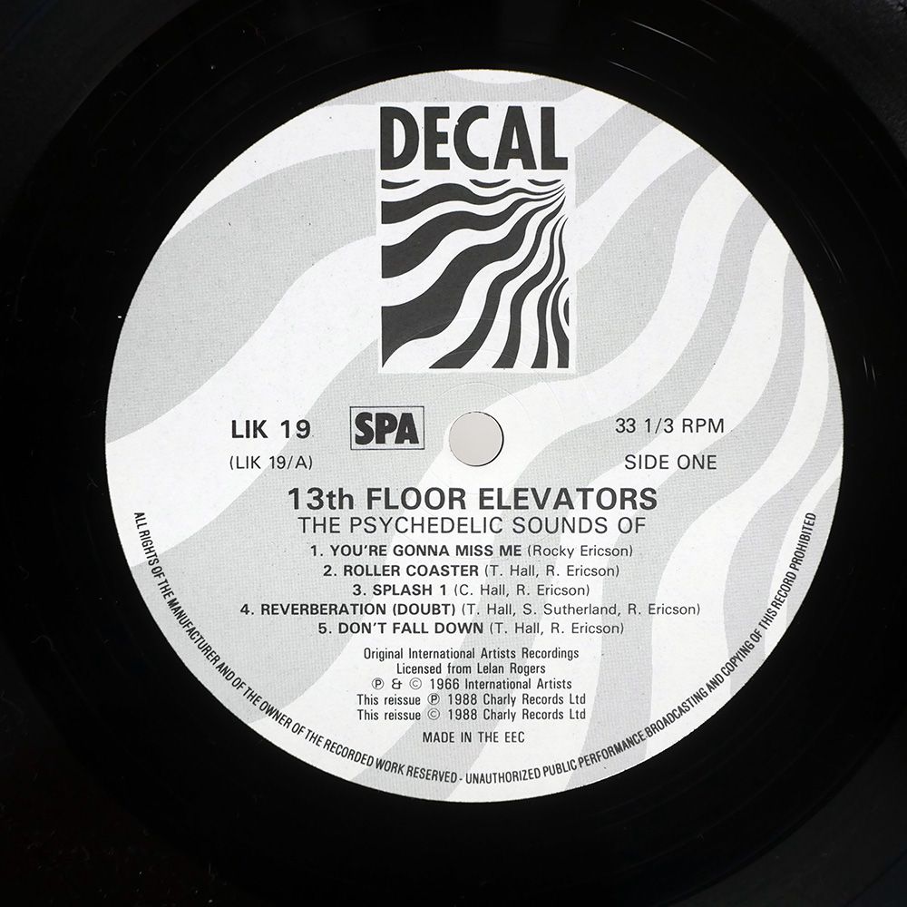UK盤 13TH FLOOR ELEVATORS/PSYCHEDELIC SOUNDS OF/DECAL LIK19 LP
