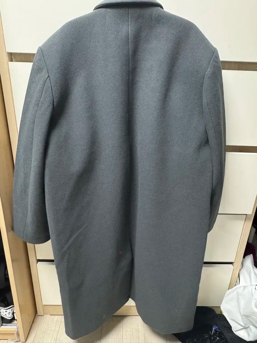 リー メーン セカンド ウール ブレンド シングル コート チャコール M
