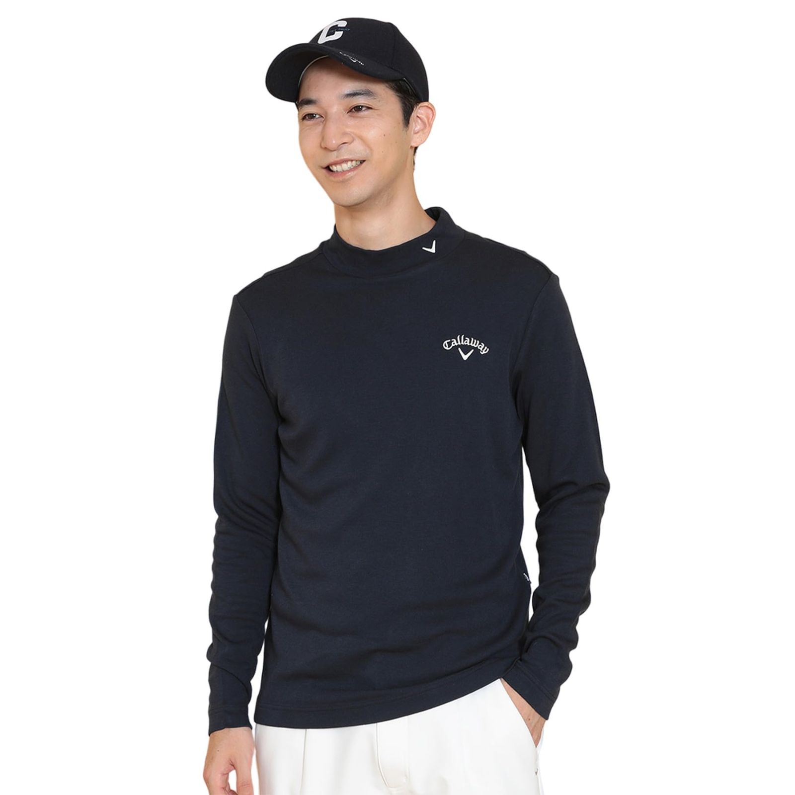 キャロウェイ メンズ 長袖 モックネックシャツ ベーシック 吸湿発熱性 ゴルフ インナー 1120_ネイビー 3 L