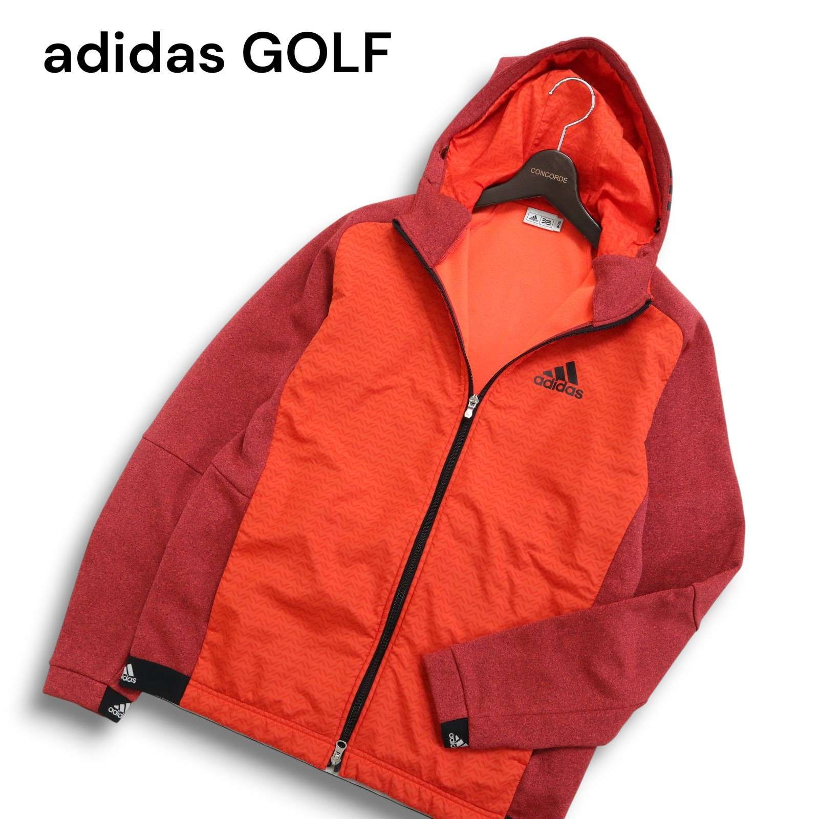 adidas GOLF アディダス ゴルフ 秋冬 裏起毛 切替 ジップ フーディー パーカー ジャケット Sz.O/XG　メンズ 大きいサイズ