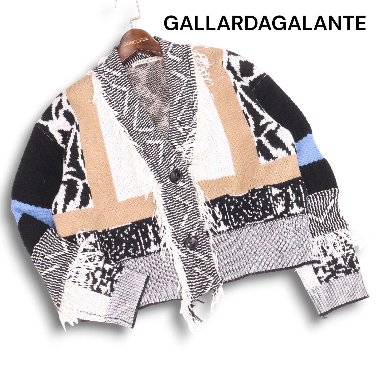 GALLARDAGALANTE マルチパネル フリンジニットカーディガン GALLARDA GALANTE - GALLARDAGALANTE マルチパネル フリンジニット