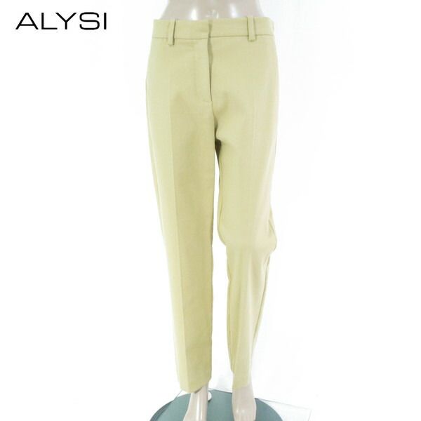 80 OFF アリジ ALYSI パンツ 42 EPT 1129 Lサイズ ベージュ レディース コットンパンツ ストレッチ ストレート イタリア製