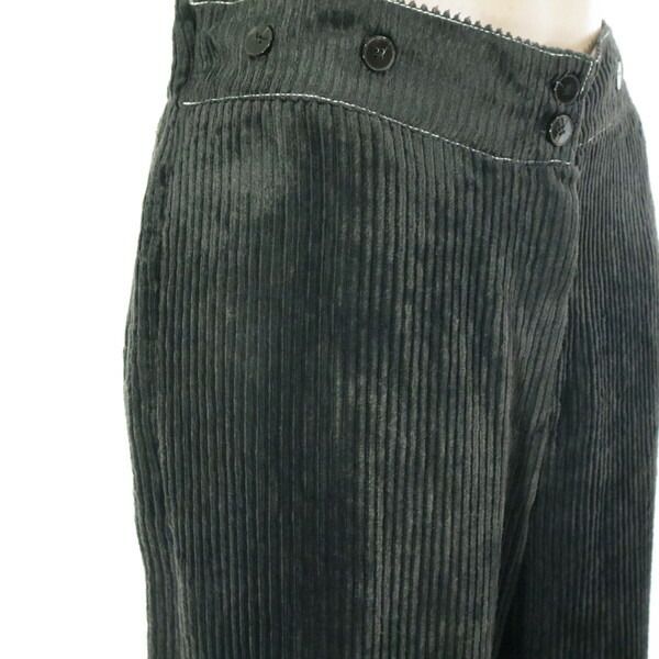 80 OFF アリジ ALYSI パンツ 42 EPT 1136 Lサイズ ブラック チャコール レディース コーデュロイパンツ ワイドシルエット ボトムス イタリア製 その他 パンツ