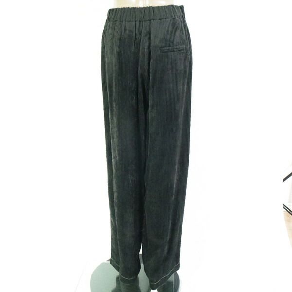 80 OFF アリジ ALYSI パンツ 42 EPT 1136 Lサイズ ブラック チャコール レディース コーデュロイパンツ ワイドシルエット ボトムス イタリア製