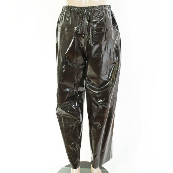 80 OFF アリジ ALYSI パンツ 42 EPT 1139 Lサイズ ダークブラウン レディース レザーパンツ エナメルレザーパンツ ウエストゴム