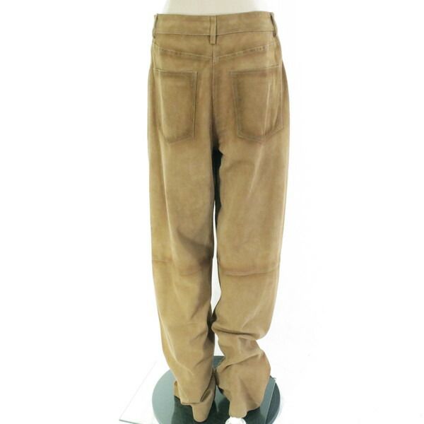 80 OFF アリジ ALYSI パンツ 42 EPT 1140 Lサイズ キャメル レディース レザーパンツ スウェードレザーパンツ やぎ革
