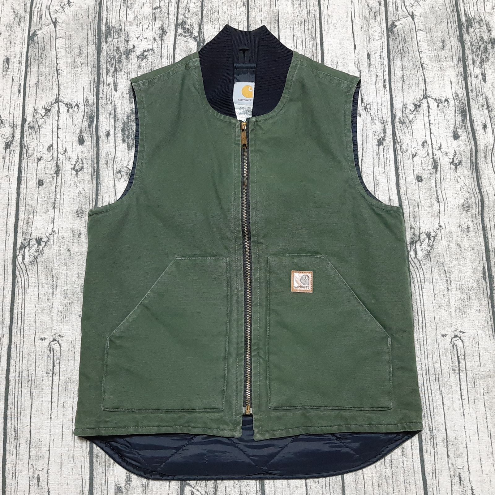 size S】Carhartt Duck Vest Cypress Green カーハート ダックベスト