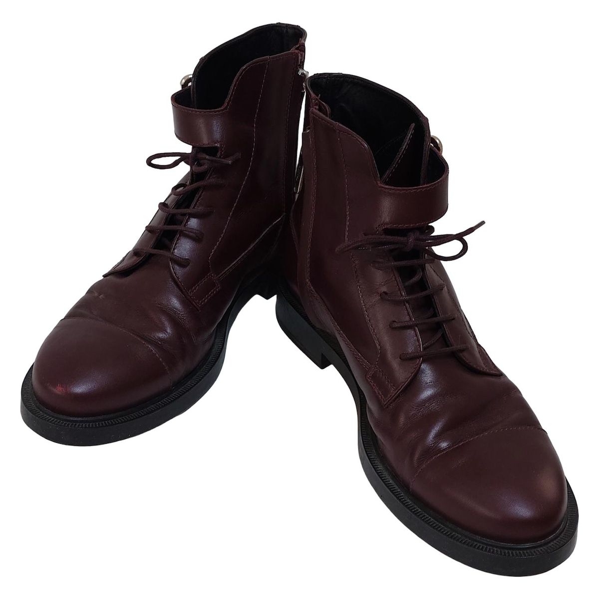 TOD S トッズ ショートブーツ 37 1 2 レディース - ダークブラウン レザー