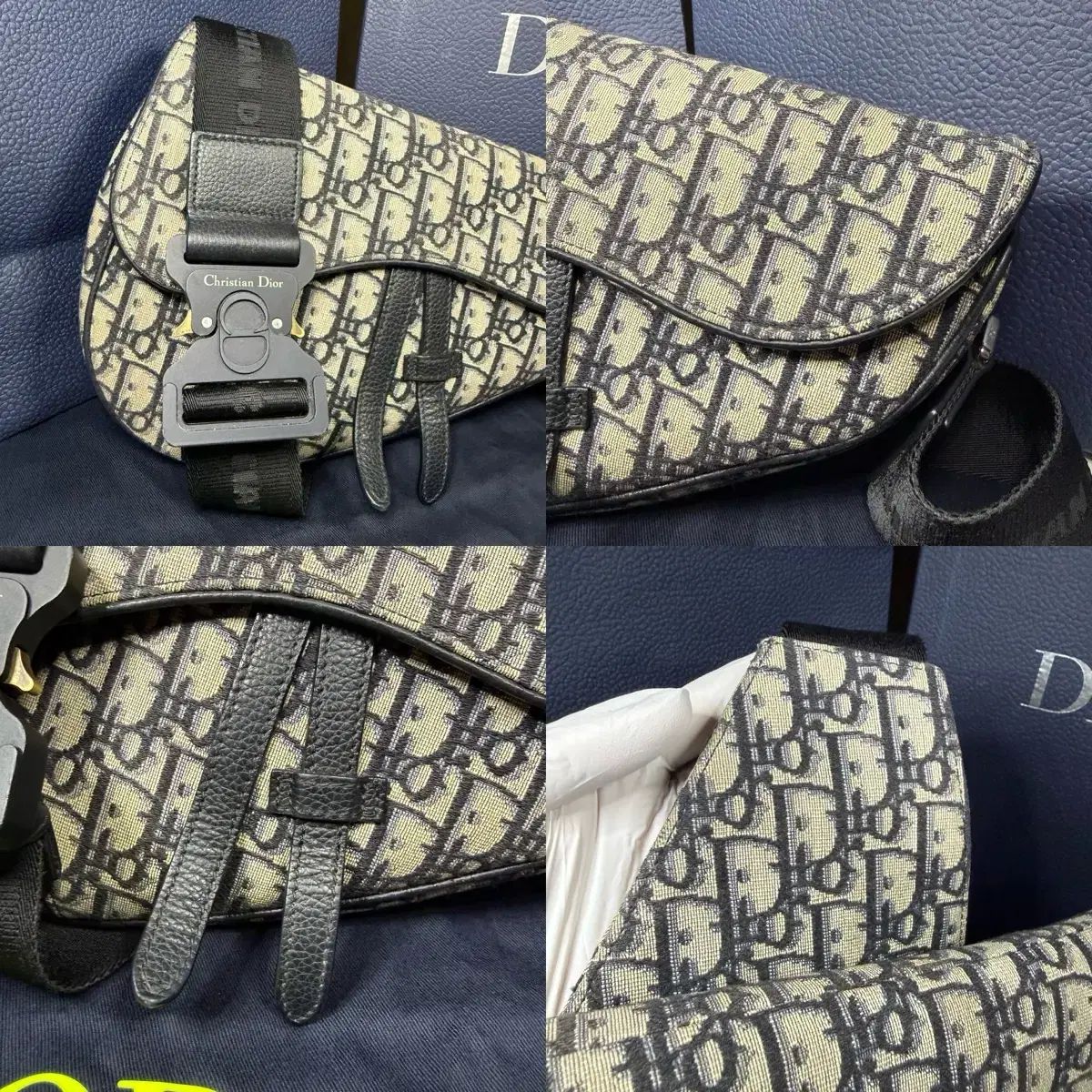 フルセット 21 SS Dior ディオール オブリーク ジャカード サドルバッグ ミディ