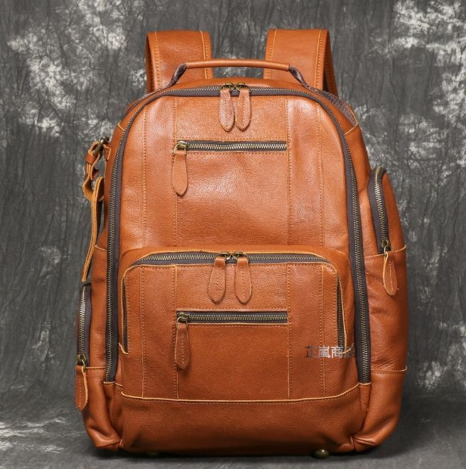 メンズ 本革 出張旅行バックパック 植鞣革 スーツケース通し 頭層牛革
