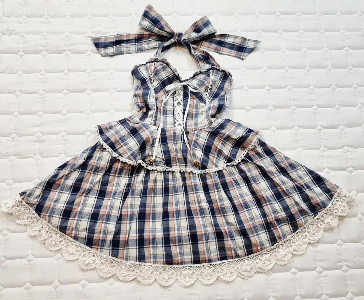 LIZ LISA リズリサ チェック ホルターネック レース ONE PIECE