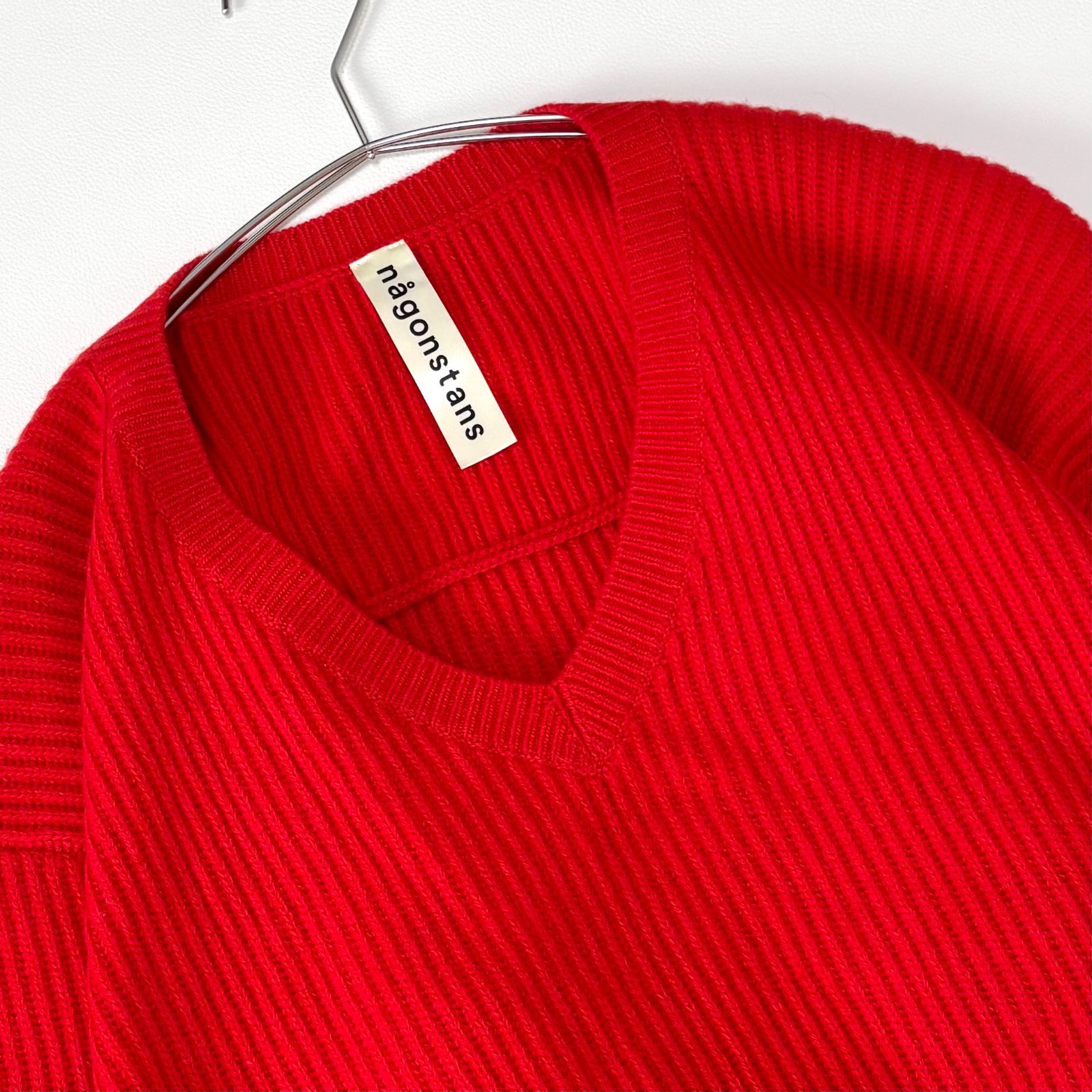 極美品 ナゴンスタンス nagonstans Vネック カシミヤ混 ロングニット
