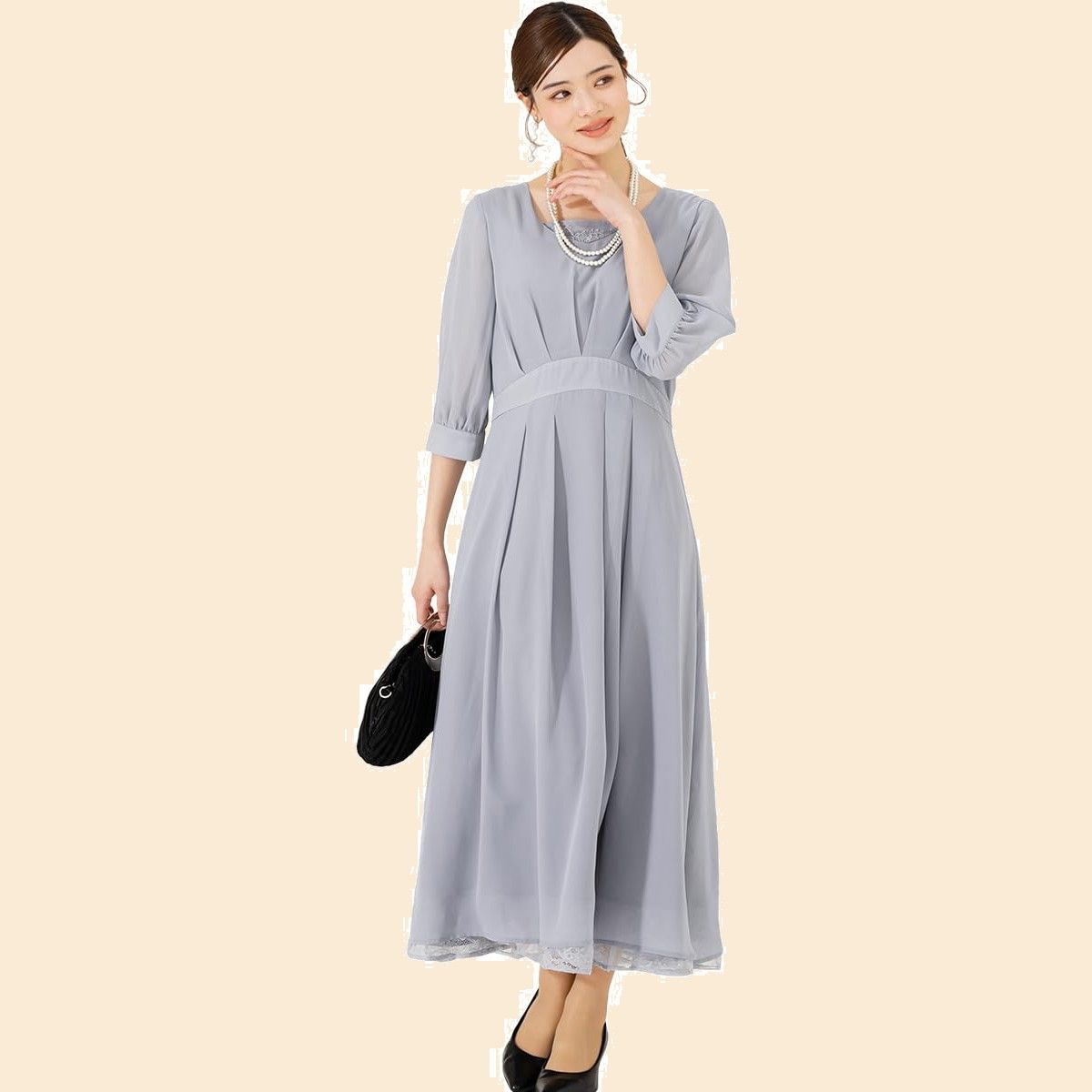 大きいサイズ パーティードレス お呼ばれ 服装 セレモニー フォーマル 母親 袖あり ドレス 入学式 結婚式 ロング 二次会 ママ 七五三 披露宴 レディース ワンピースドレス t 9045 アッドルージュ