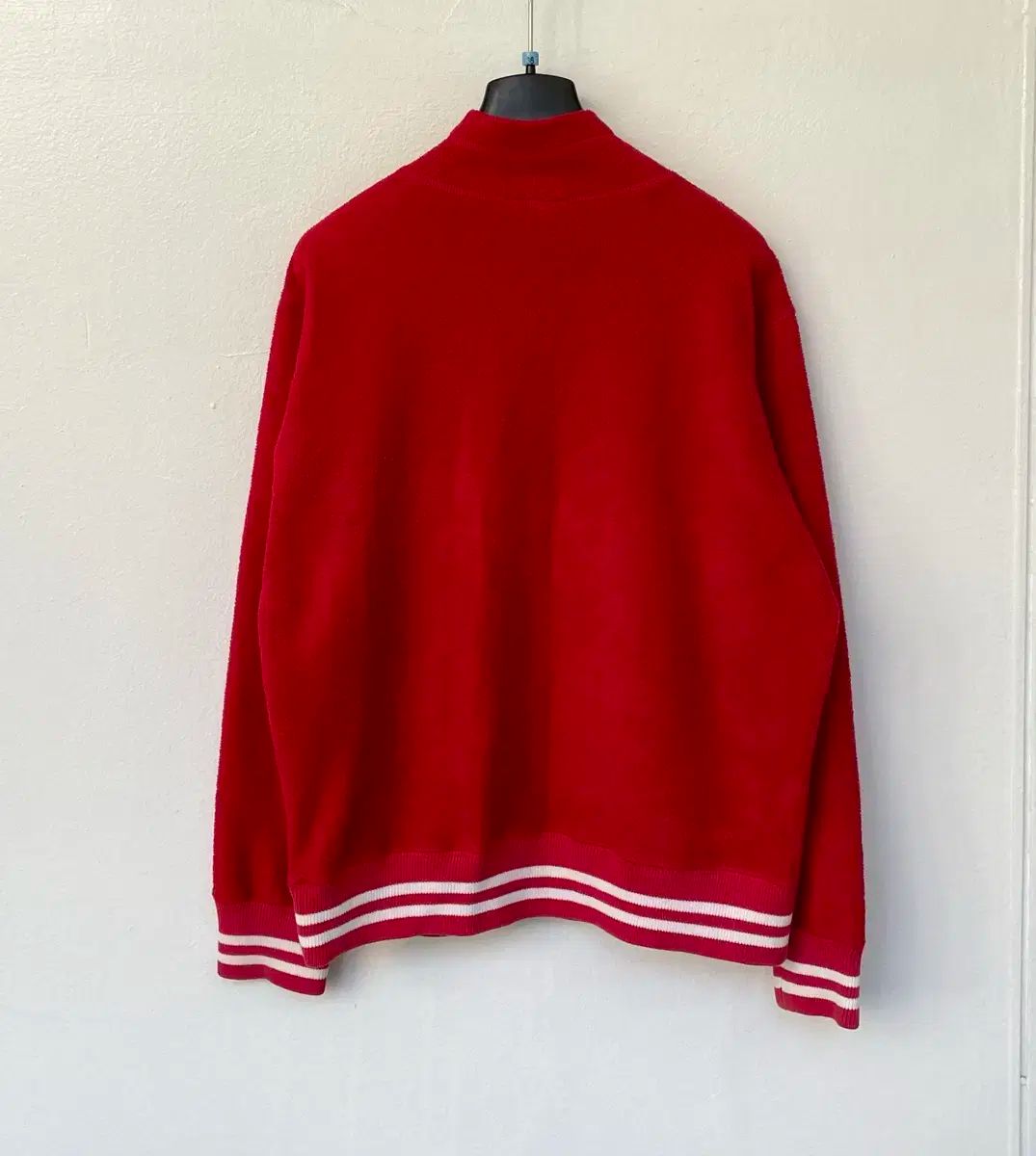  ヴィンテージ DKNY レッド ハーフジップアップ スウェット フリースジップアップ フリース トレーナー スウェット トップス