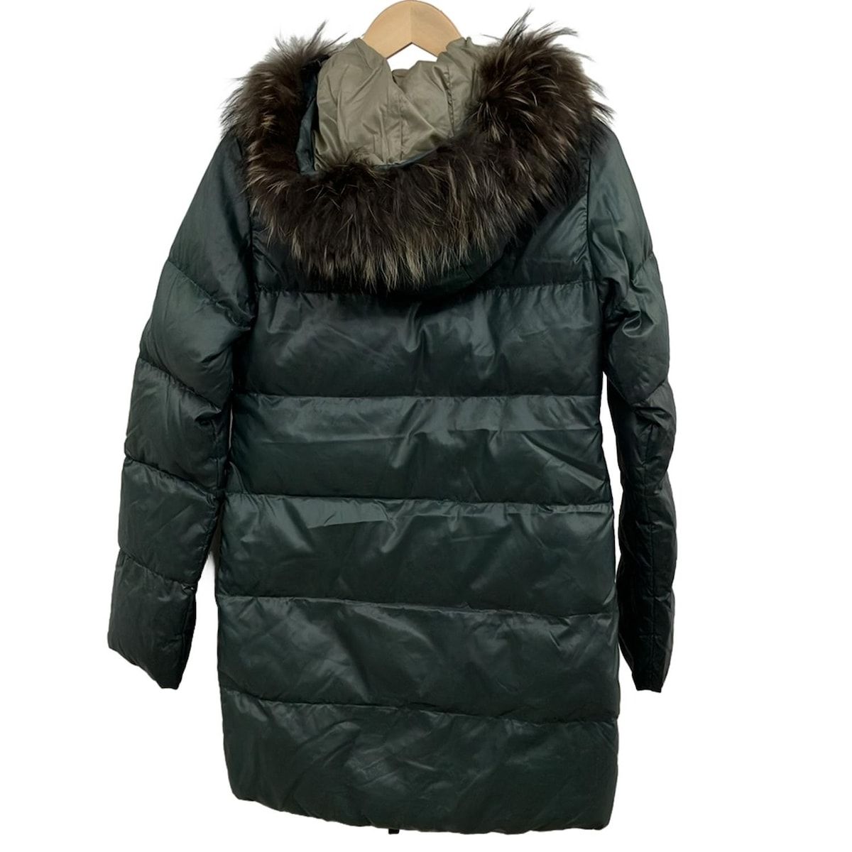 デュベティカ カリスデュエ ダウンコート ファー ミドル丈 40 カーキ