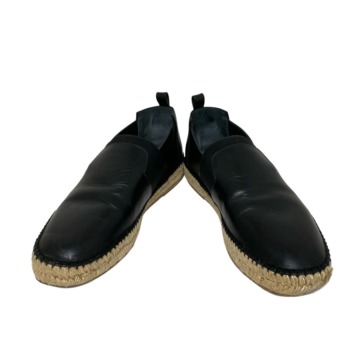 バレンシアガ スリッポン 43 メンズ 黒 エスパドリーユ レザー