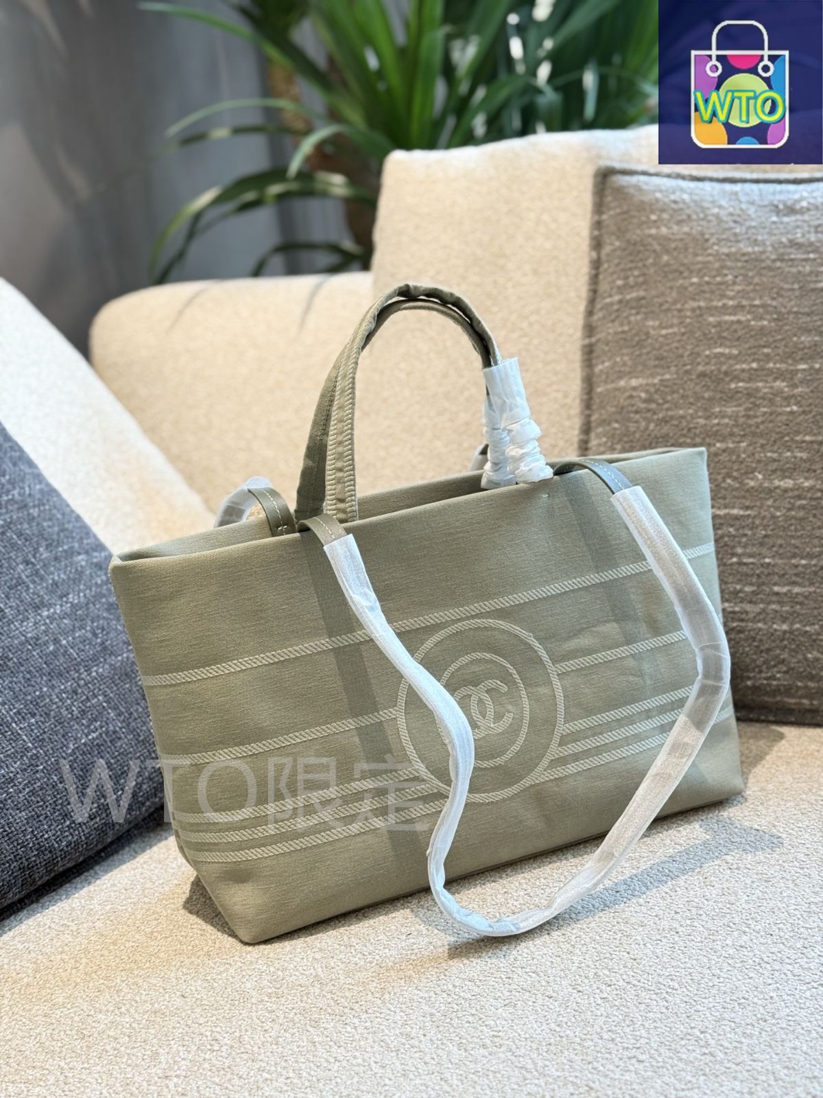 今日 Chanel デニム ショッピングバッグ マッチャグリーン～シャネル 抹茶緑 ショッピングバッグ～-WTO輸入2