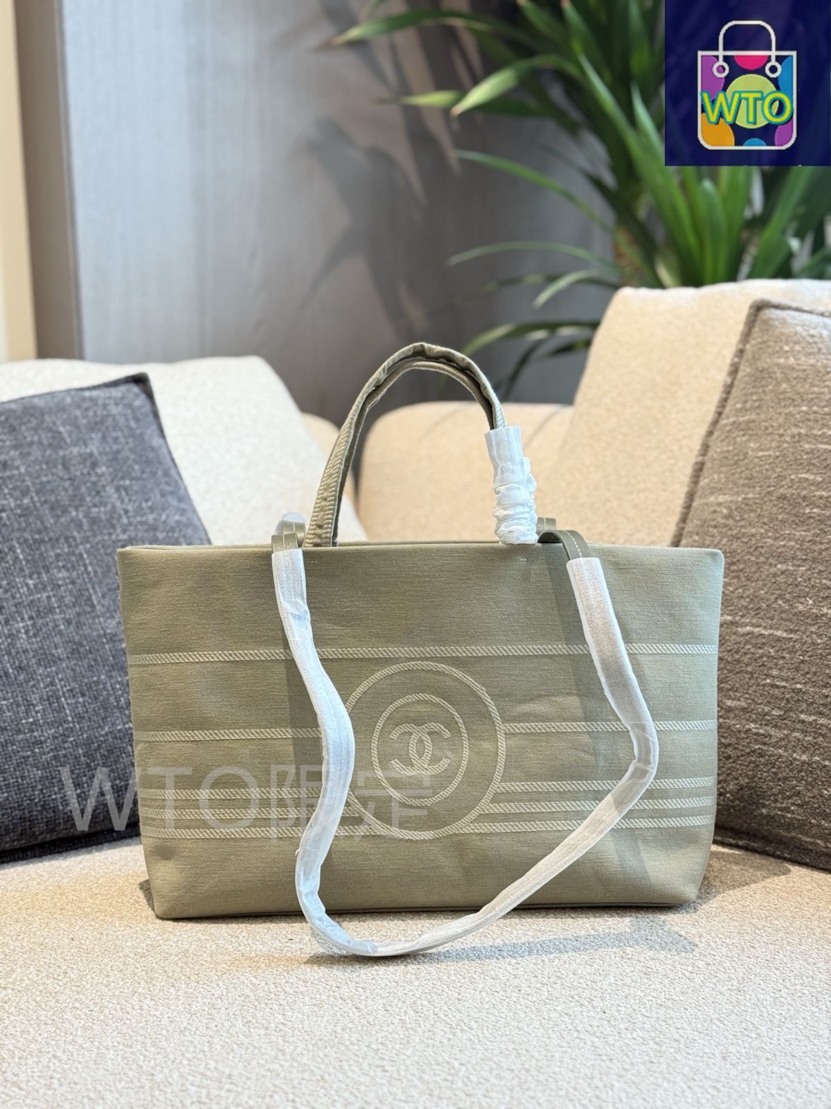 今日 Chanel デニム ショッピングバッグ マッチャグリーン～シャネル 抹茶緑 ショッピングバッグ～ WTO輸入2