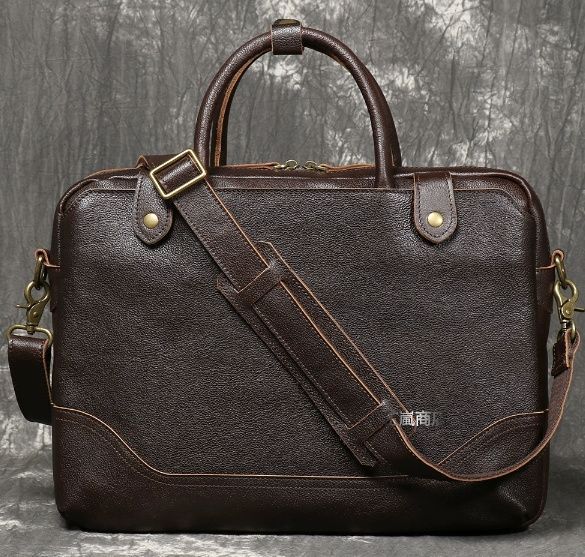 メンズ 本革 ハンドバッグ 植鞣革 ヌメ革 ビジネスブリーフケース 牛革 大容量 ノートパソコンバッグ