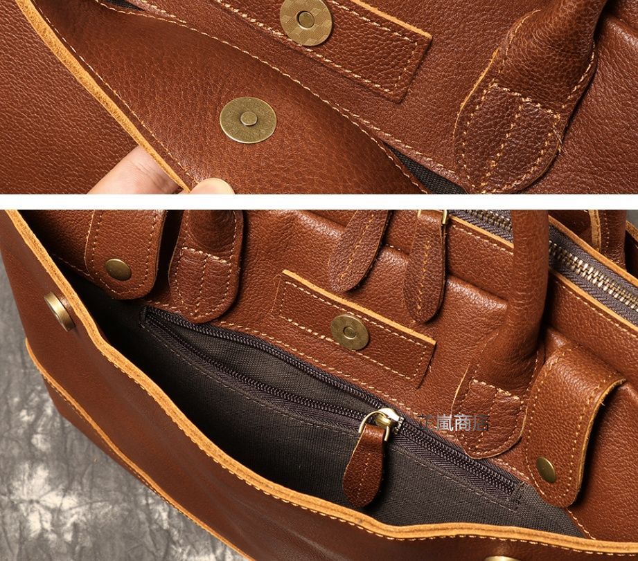  メンズ 本革 ハンドバッグ 植鞣革 ヌメ革 ビジネスブリーフケース 牛革 大容量 ノートパソコンバッグ その他 ハンドバッグ