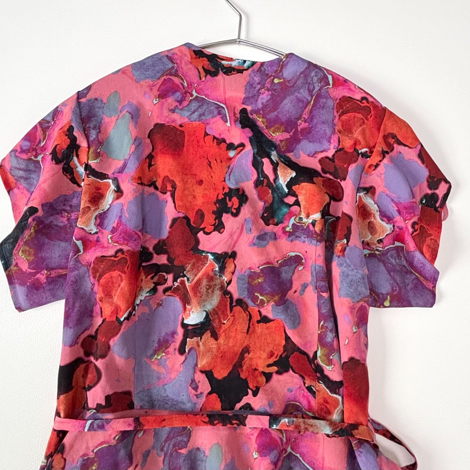 ポールスミス PS Paul Smith 総柄ワンピース 40 ピンク系 美品 アート