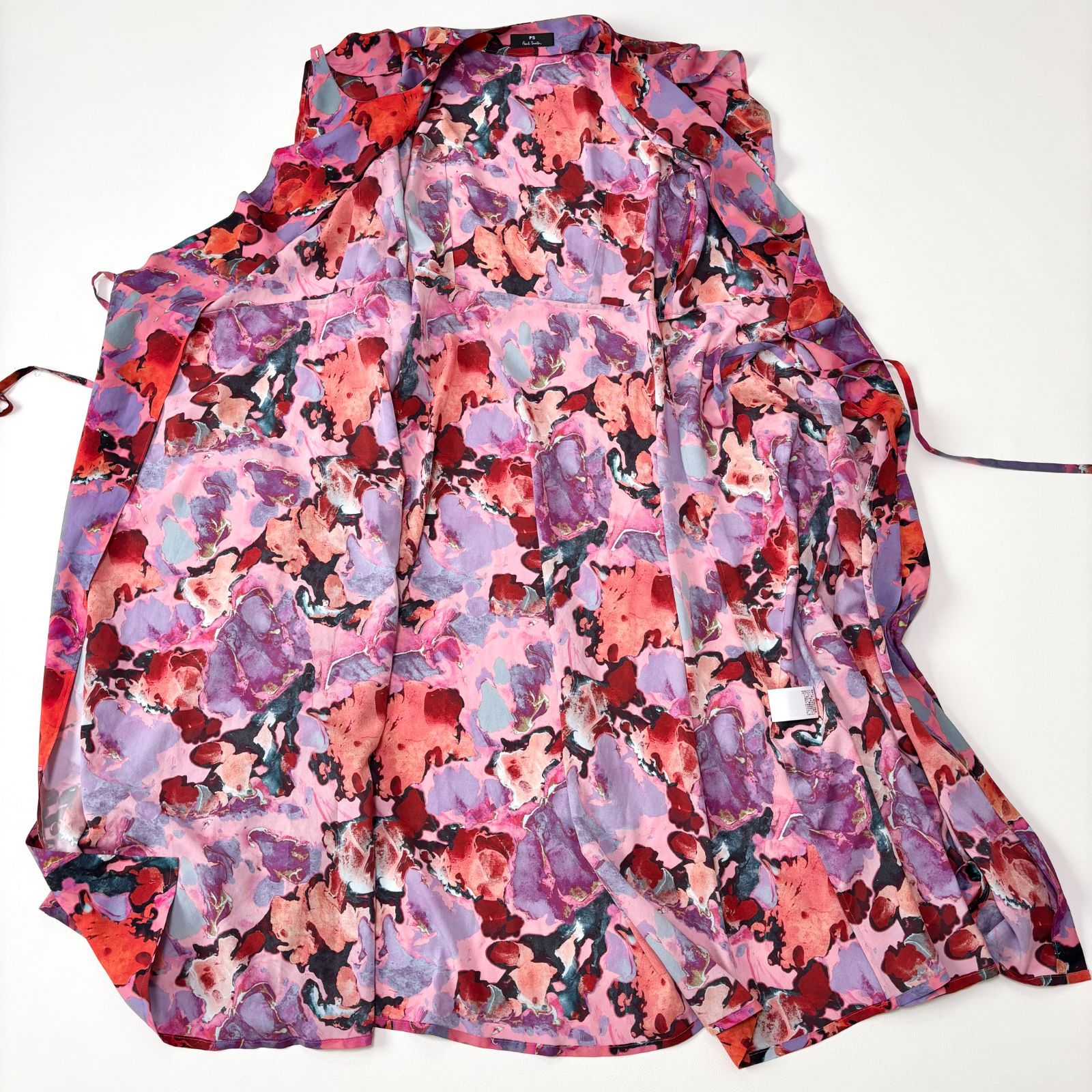 ポールスミス PS Paul Smith 総柄ワンピース 40 ピンク系 美品 アート