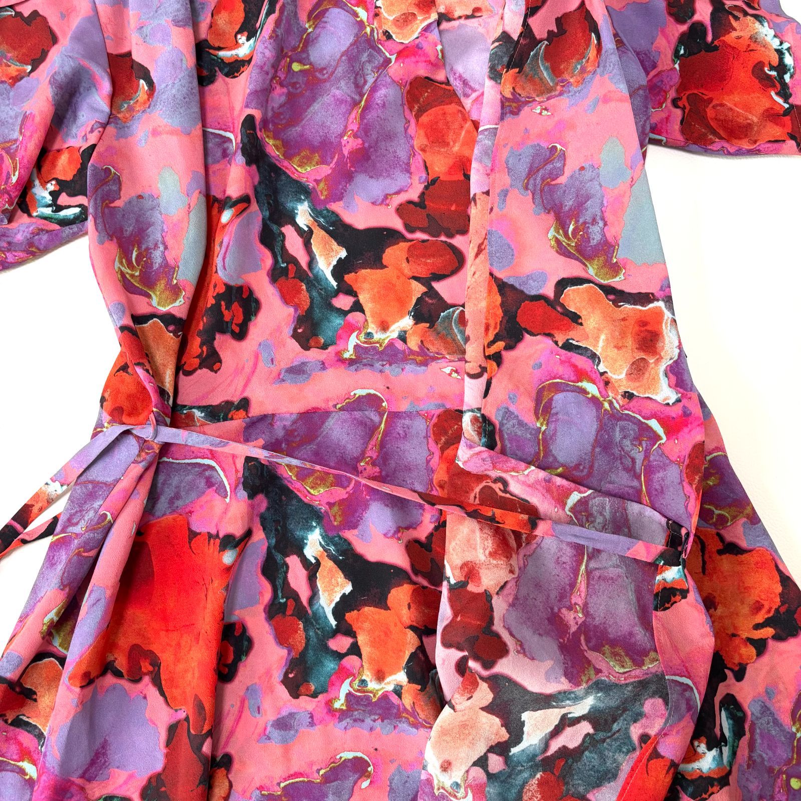 ポールスミス PS Paul Smith 総柄ワンピース 40 ピンク系 美品 アート