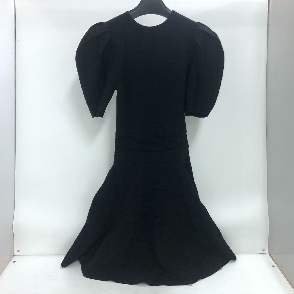 02w20905 Ted Baker London puff sleeve dress 半袖 ニット ワンピース ブラック S 中国製 レディース タグあり ワンピース レーヨン 253464 【品】